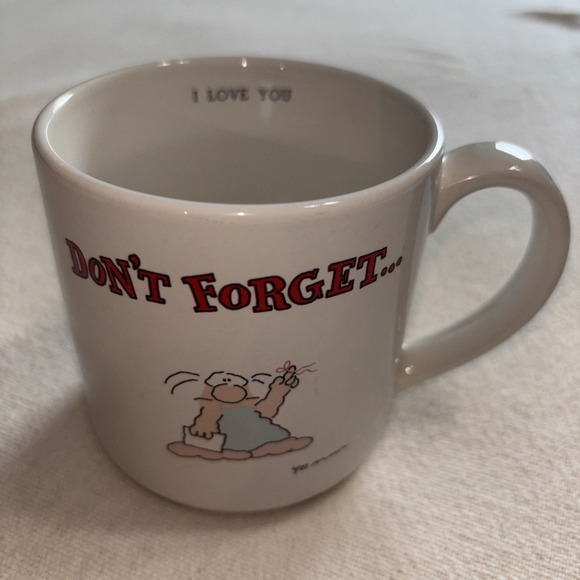 VTG 1987 Yolanda Nave "Don't Forget... I Love You"‎ Cartoon Comic Anna B Mug - Picture 1 of 5